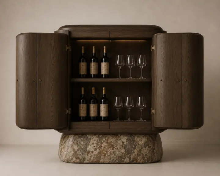 Rounded Bar Cabinet