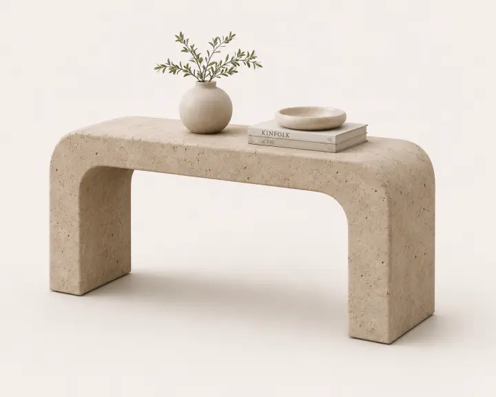 Travertine Waterfall Console