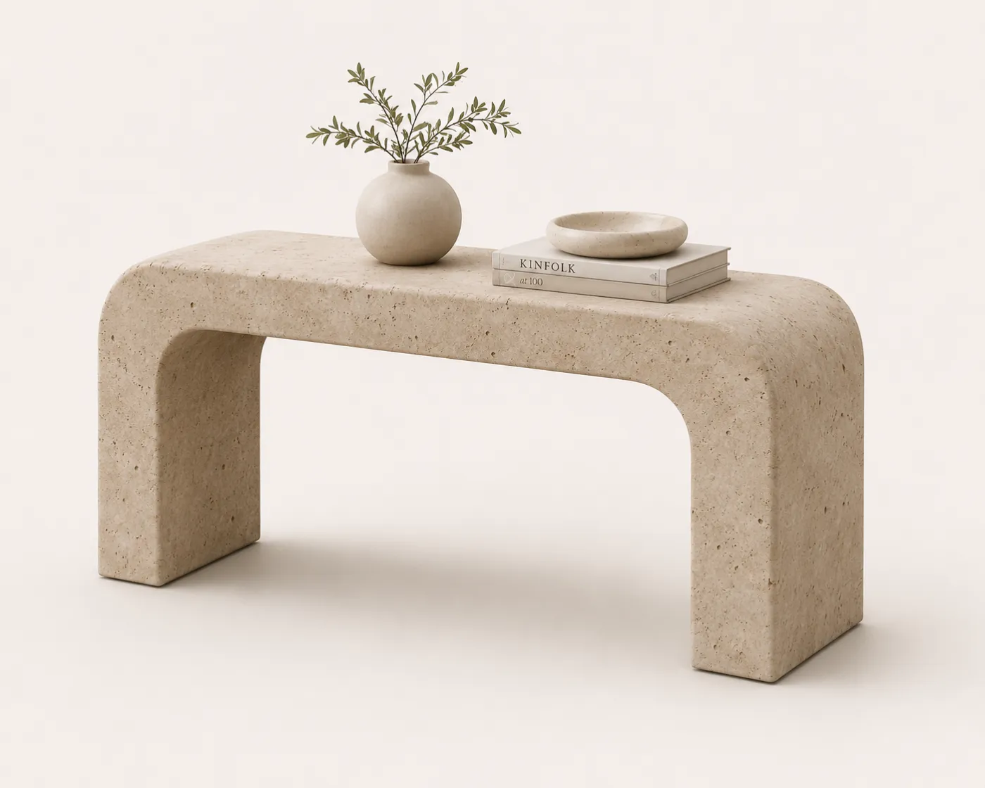 Travertine Waterfall Console