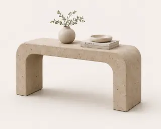 Travertine Waterfall Console