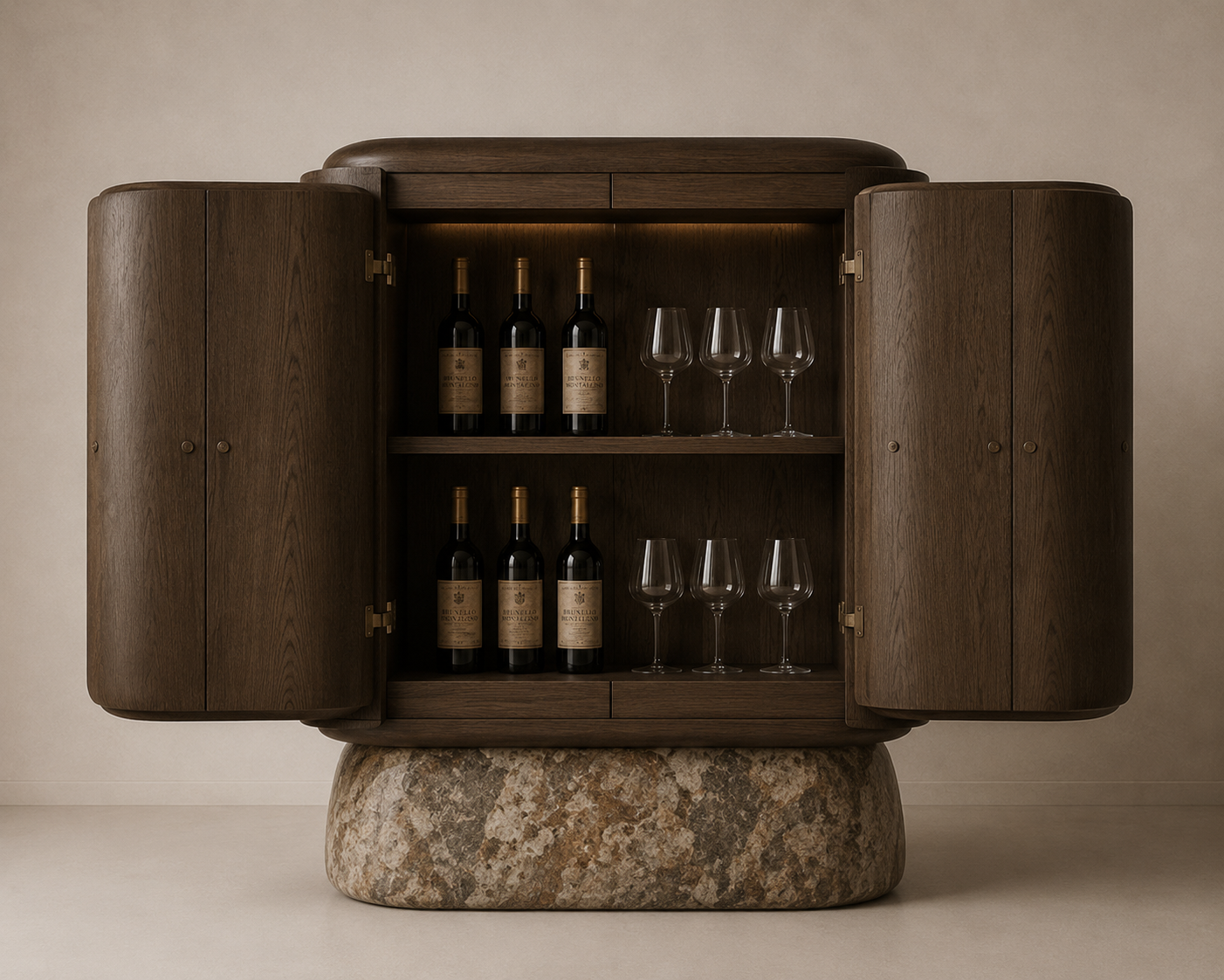 ORÉVA Rounded Bar Cabinet