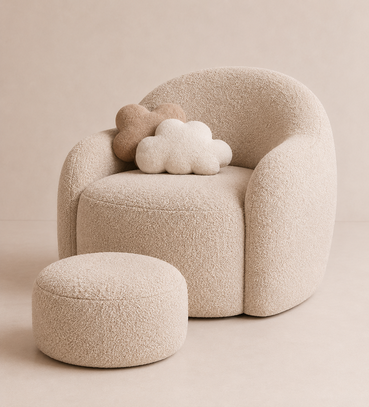 MOUSELLEA  Kids Lounge Chair + Pouf