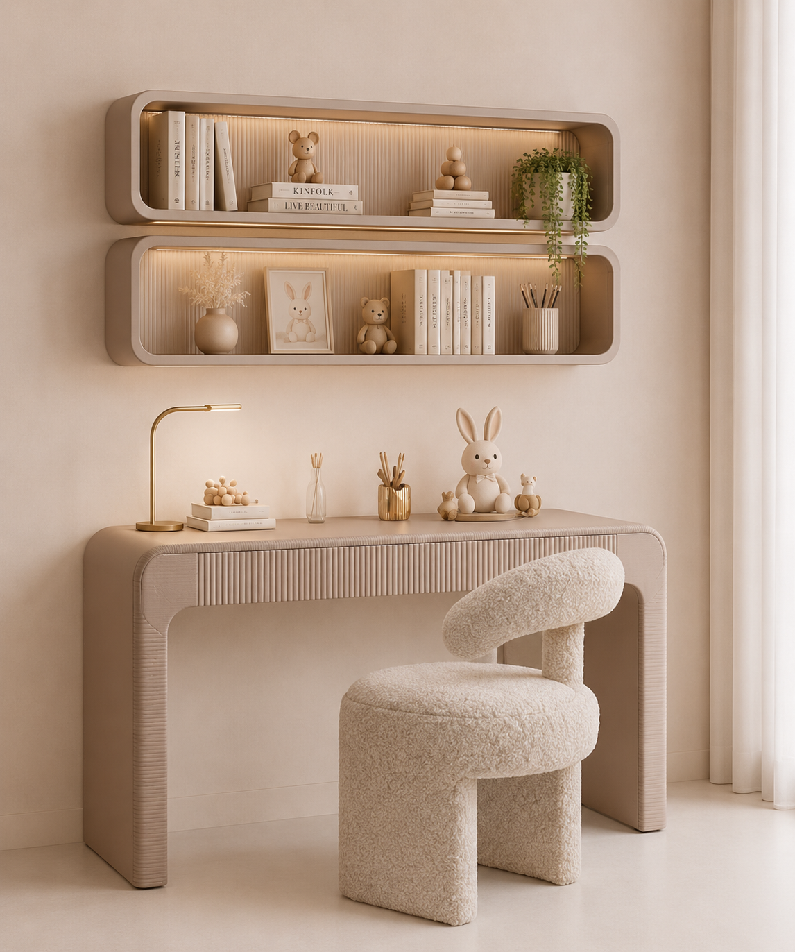 MOUSELLEA  Study Desk & Shelves