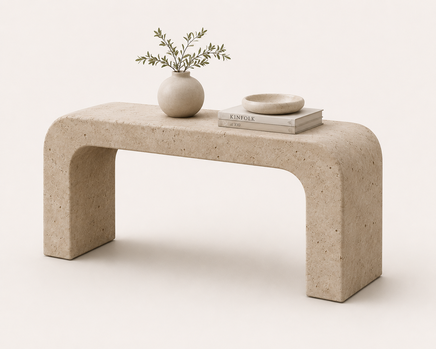 VELUNA BIANCO Travertine Waterfall Console