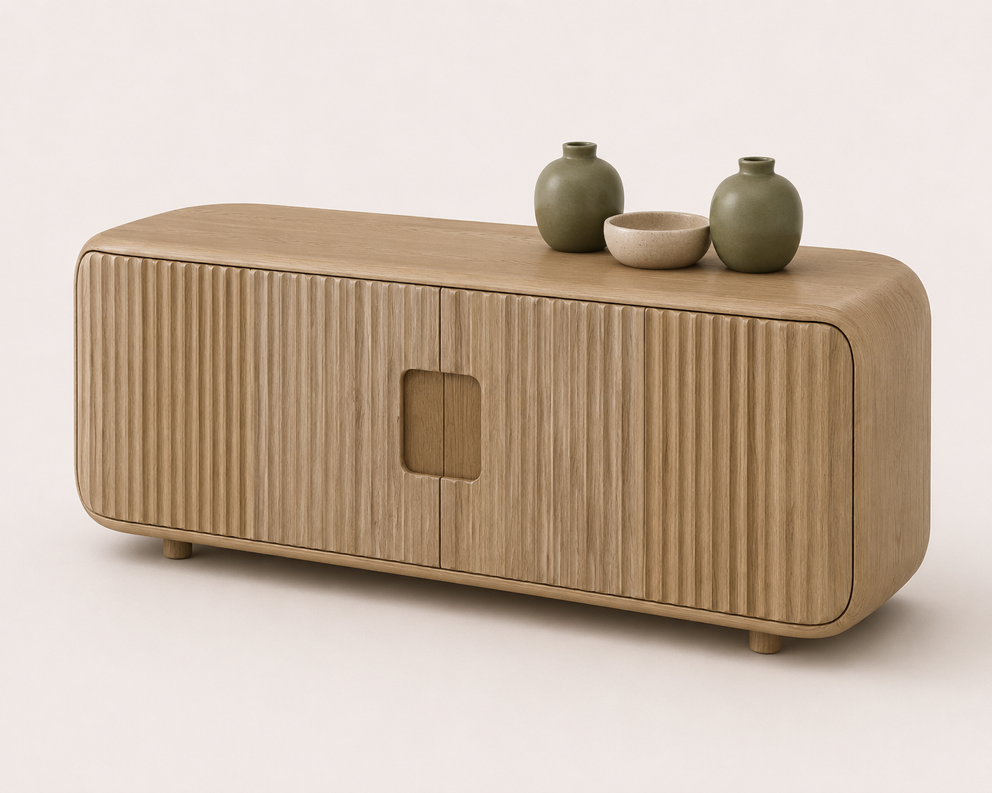 VELUNA BIANCO Fluted Oak Sideboard