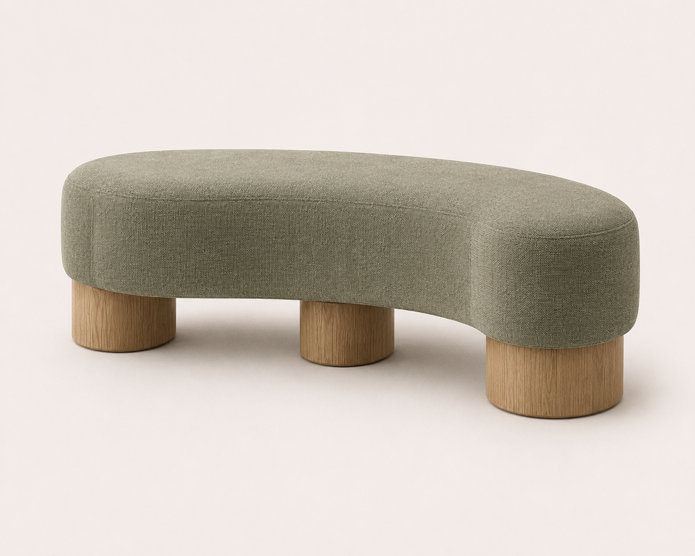 VELUNA BIANCO Organic Upholstered Bench