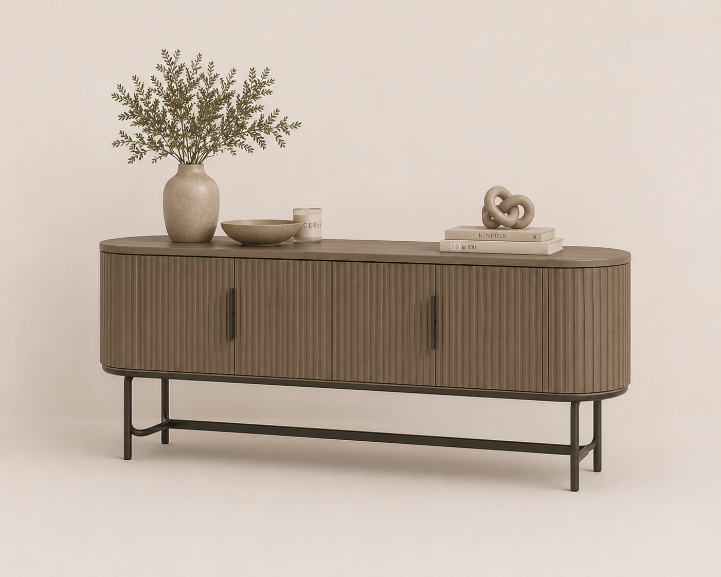 MIRELUNE Fluted Sideboard