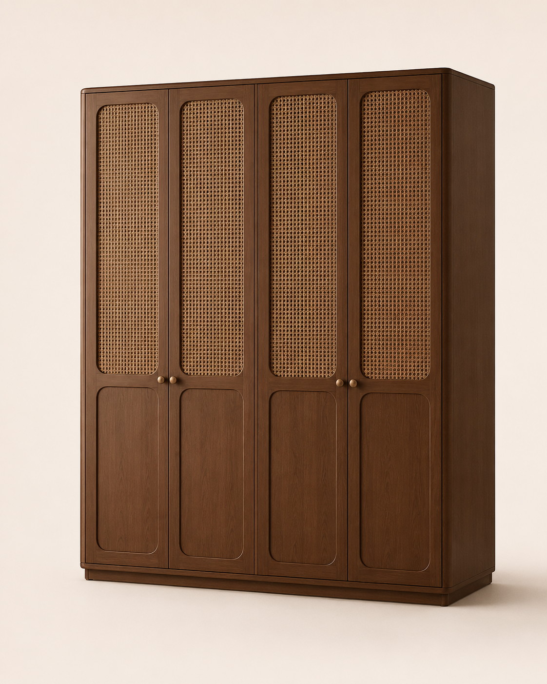RIVORA 4-Door Cane Wardrobe