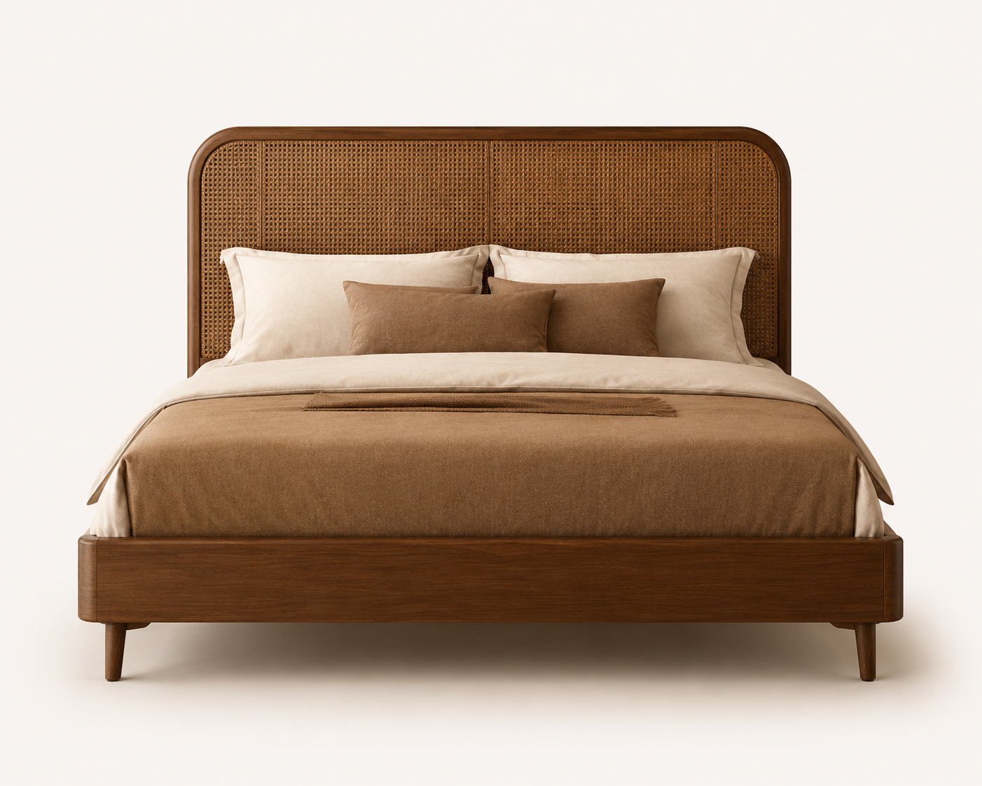 RIVORA Cane Panel Bed