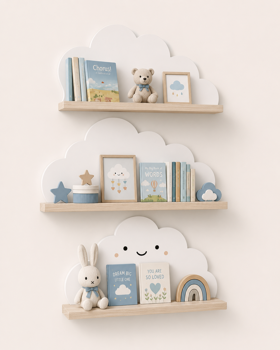 LITTLE DREAMERS HAVEN Cloud Wall Shelves Set