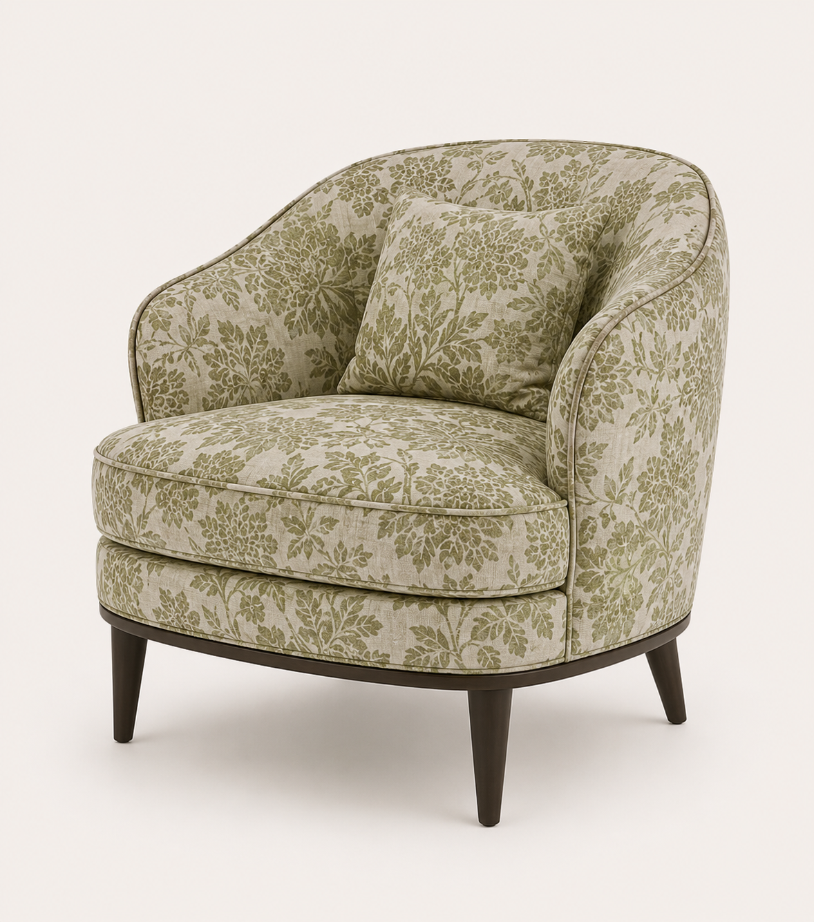 Verdant Harmony Floral Accent Chair